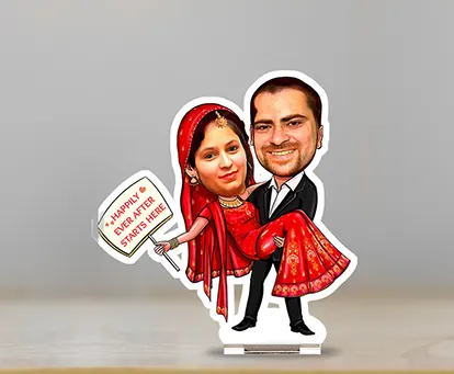 Couple Caricature Happily Married